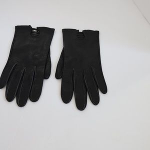Miss Aris 6 1/2 black leather driving gloves